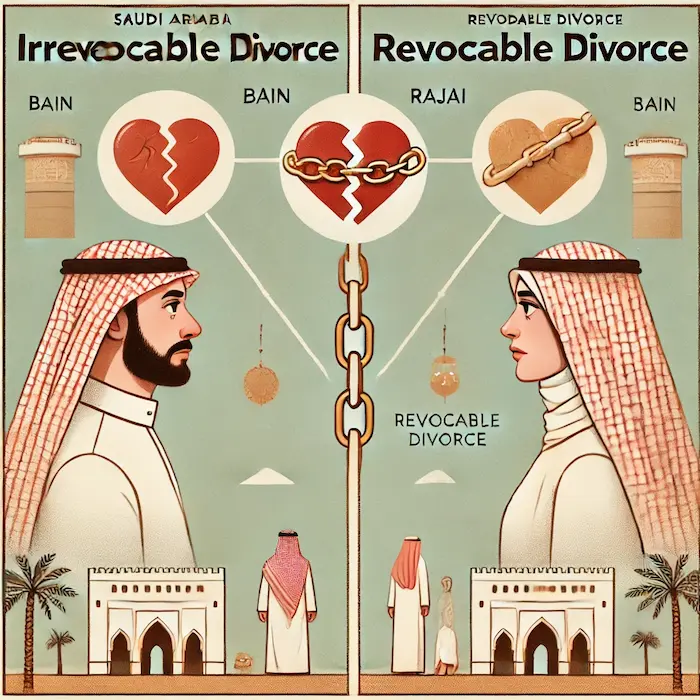 ما الفرق بين الطلاق البائن والطلاق الرجعي بالسعودية؟